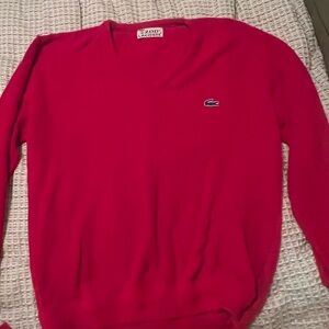 Vintage Lacoste Men's Red Sweater